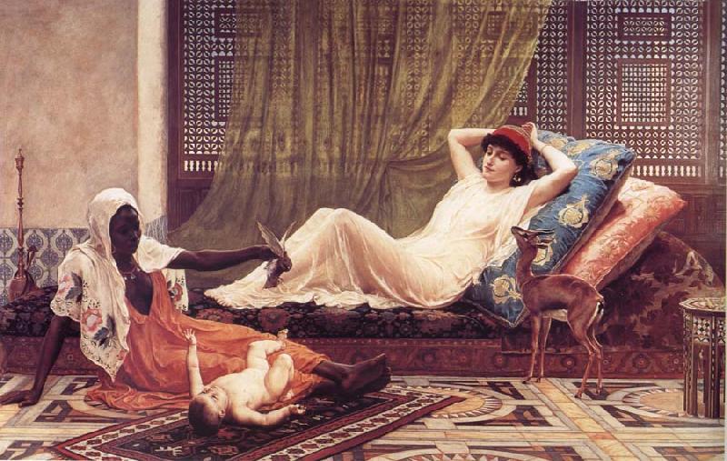 Frederick Goodall A New Attraction in t he Harem oil painting image